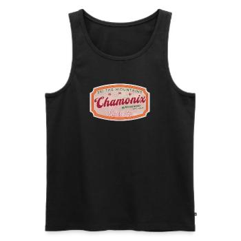 Chamonix Mountain Ski Vintage Label - Männer Premium Bio Tank Top - Schwarz - Vorne - AI Model Male 178 light (178cm)