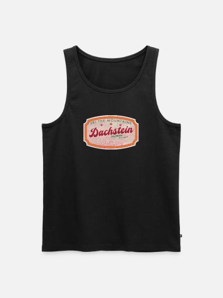 Dachstein Austria Alpine Badge Print - Men's Premium Organic Tank Top - black