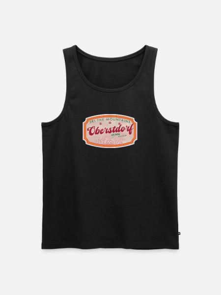 Oberstdorf Bavaria Retro Ski Label - Men's Premium Organic Tank Top - black