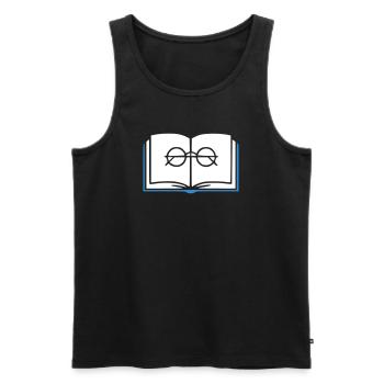 Book and Glasses Outline - Men's Premium Organic Tank Top - black - Front - Michal (187cm)