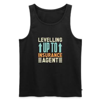 Insurance Agent Levelling Up To Funny Insurance - Männer Premium Bio Tank Top - Schwarz - Vorne - AI Model Male 178 light (178cm)