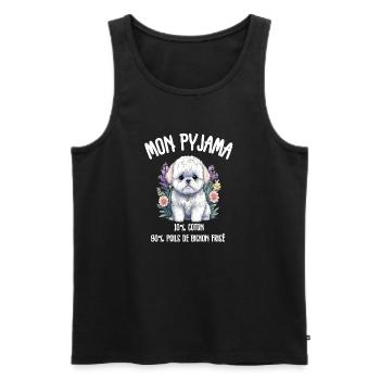 Funny Dog Bichon Pajamas - Men's Premium Organic Tank Top - black - Front - Michal (187cm)