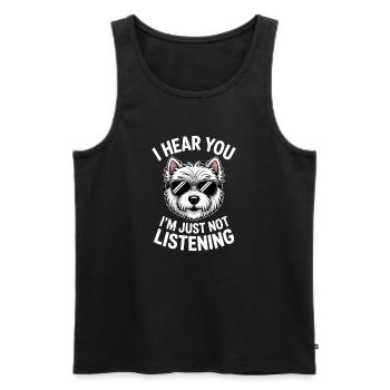 West Highland White Terrier Spruch Westie Geschenk - Männer Premium Bio Tank Top - Schwarz - Vorne - Michal (187cm)