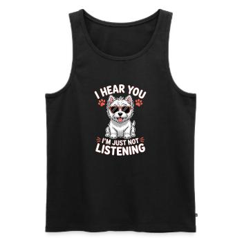 West Highland White Terrier Spruch Westie Geschenk - Männer Premium Bio Tank Top - Schwarz - Vorne - Michal (187cm)