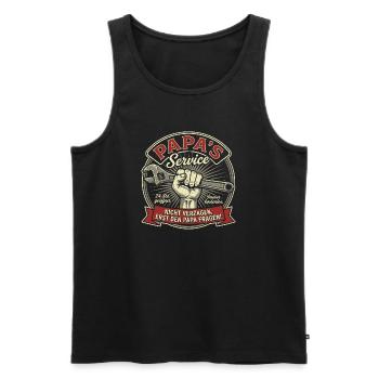 Papa's Service - Don't despair, ask Dad! - Men's Premium Organic Tank Top - black - Front - AI Model Male 178 light (178cm)