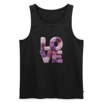 Patchwork Love Quiltlook Lettering - Men's Premium Organic Tank Top - black - Front - AI Model Male 178 light (178cm)