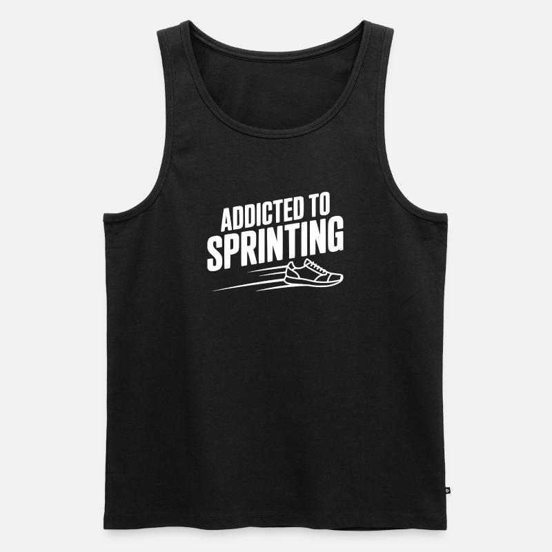 Sprintsüchtig - Männer Premium Bio Tank Top - Schwarz