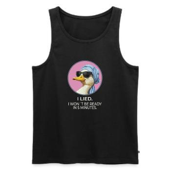 I Song Duck – Funny Statement Design - Men's Premium Organic Tank Top - black - Front - AI Model Male 178 light (178cm)