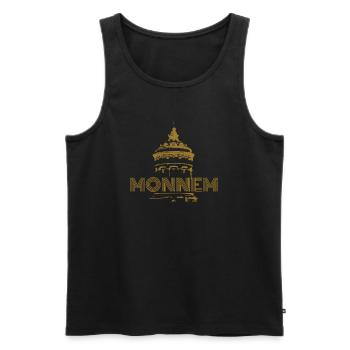 Monnem Wasserturm Design – Mannheim Heimat Stolz - Männer Premium Bio Tank Top - Schwarz - Vorne - AI Model Male 178 light (178cm)