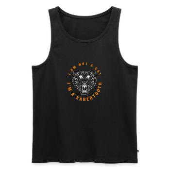 Tigre à dents de sabre Préhistorique - Débardeur bio Premium Homme - noir - Devant - AI Model Male 178 light (178cm)
