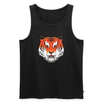 Tigre préhistorique à dents de sabre - Débardeur bio Premium Homme - noir - Devant - AI Model Male 178 light (178cm)