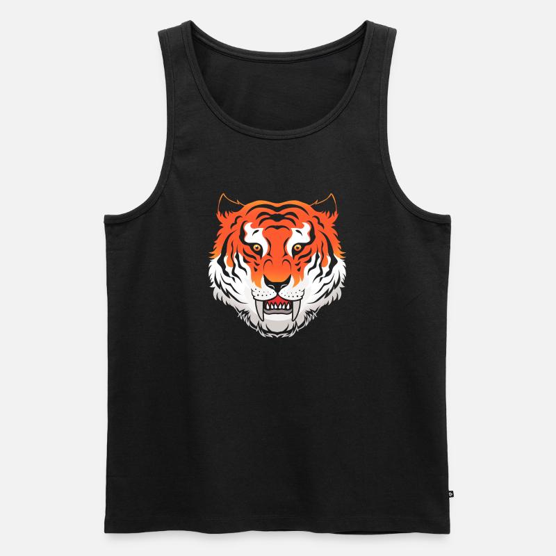 Urzeit Säbelzahntiger - Männer Premium Bio Tank Top - Schwarz
