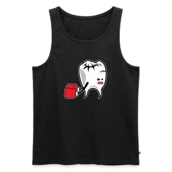 Tooth Boxer K.o. - Männer Premium Bio Tank Top - Schwarz - Vorne - AI Model Male 178 light (178cm)