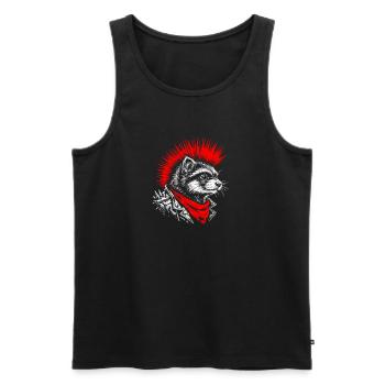 Punk Ferret – rebellischer Stil mit einer Kralle - Männer Premium Bio Tank Top - Schwarz - Vorne - AI Model Male 178 light (178cm)