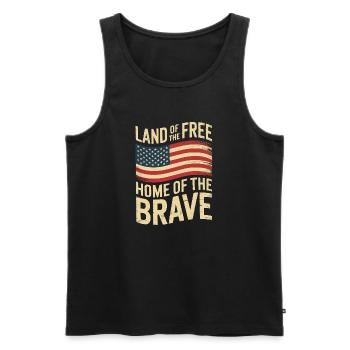 Land of the Free - USA Vintage Flag - Männer Premium Bio Tank Top - Schwarz - Vorne - Michal (187cm)