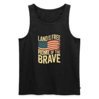 Land of the Free - USA Vintage Flag - Männer Premium Bio Tank Top - Schwarz - Vorne - Michal (187cm)