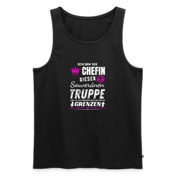 Chefin dieser Souveränen Truppe Chefin Geschenke - Débardeur bio Premium Homme - noir - Devant - Michal (187cm)