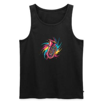 Tuba - Débardeur bio Premium Homme - noir - Devant - Michal (187cm)