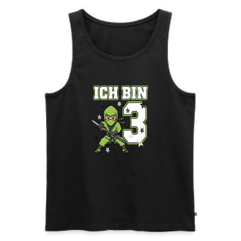 Ich bin 3 Ninja 3. Geburtstag Grüne Karate - Männer Premium Bio Tank Top - Schwarz - Vorne - AI Model Male 178 light (178cm)