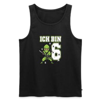 Ich bin 6 Ninja 6. Geburtstag Grüne Karate - Männer Premium Bio Tank Top - Schwarz - Vorne - Michal (187cm)