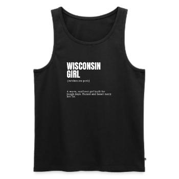 Motif de faute de frappe de la fille du Wisconsin - Débardeur bio Premium Homme - noir - Devant - Michal (187cm)