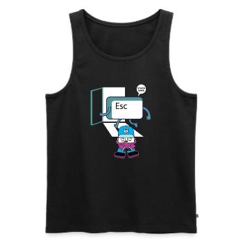 Escape Key Hero Retro Gamer Tastenkappe - Männer Premium Bio Tank Top - Schwarz - Vorne - AI Model Male 178 light (178cm)