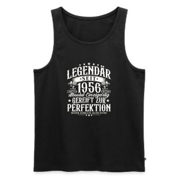 Legendary Since 1956 Vintage Birthday Gift - Men's Premium Organic Tank Top - black - Front - Michal (187cm)
