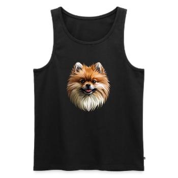 Pomeranian Pomeranian Pom Sweet German Spitz - Men's Premium Organic Tank Top - black - Front - Michal (187cm)