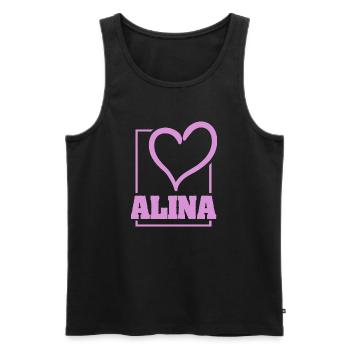 Cadeau pour Alina - Débardeur bio Premium Homme - noir - Devant - Michal (187cm)