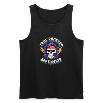 True Rockers Are Forever Skull Rock Music - Men's Premium Organic Tank Top - black - Front - AI Model Male 178 light (178cm)
