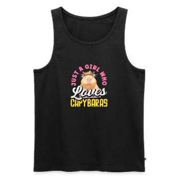 Fille adore les capybaras Capybaras mignons Drôles - Débardeur bio Premium Homme - noir - Devant - AI Model Male 178 light (178cm)