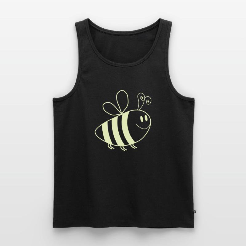 Smiling Bees Pattern Men's Premium Organic Tank Top