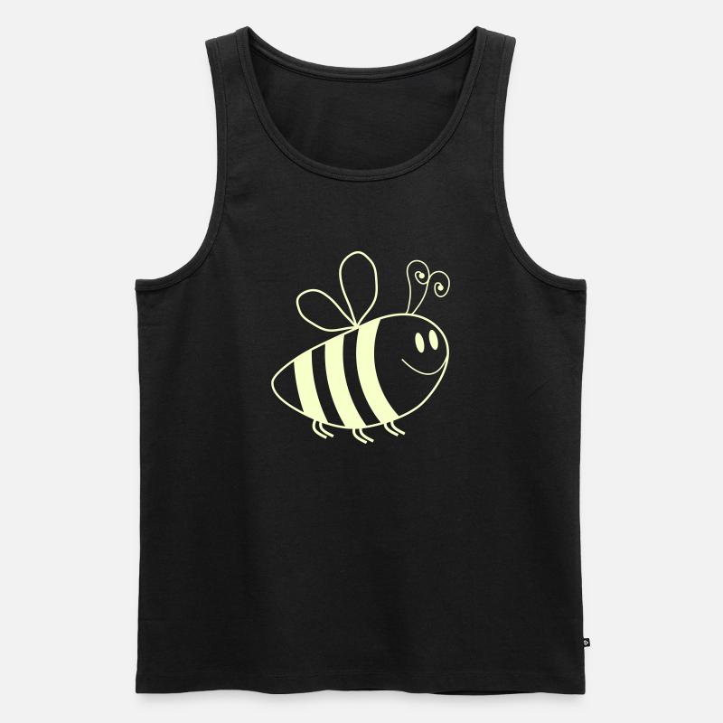 Smiling Bees Pattern - Men's Premium Organic Tank Top - black