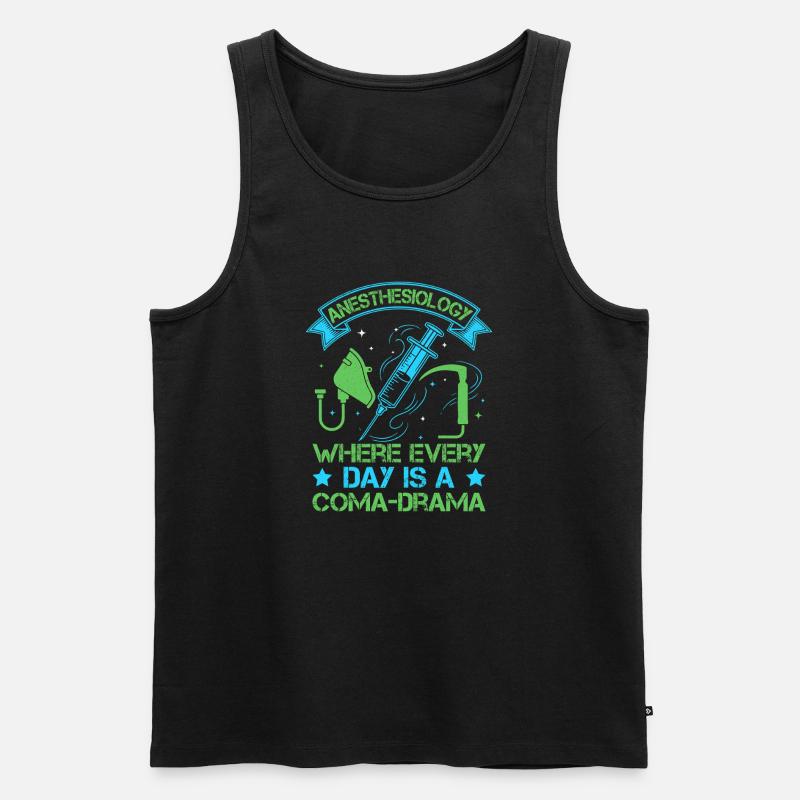 Anesthesiologist Coma-Drama Anesthesia - Männer Premium Bio Tank Top - Schwarz