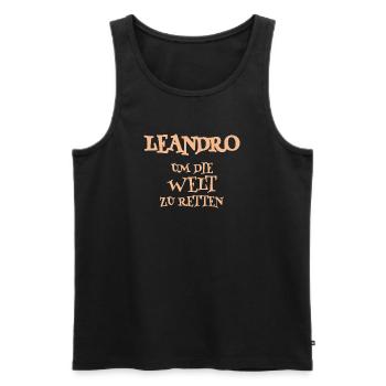 Rescuer Leandro - Men's Premium Organic Tank Top - black - Front - AI Model Male 178 light (178cm)
