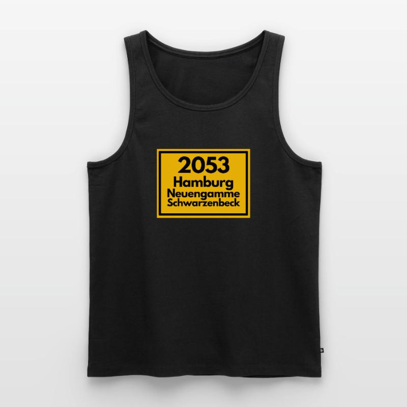 OLD POSTCODE POSTCODE 2053 HAMBURG NEUENGAMME ELBE Men's Premium Organic Tank Top