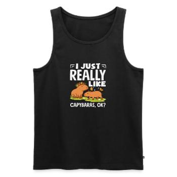 J’aime vraiment les capybaras, adore drôle d’animaux - Débardeur bio Premium Homme - noir - Devant - Michal (187cm)