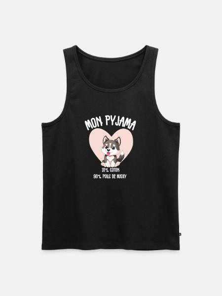 Funny Husky Dog Pajamas - Men's Premium Organic Tank Top - black