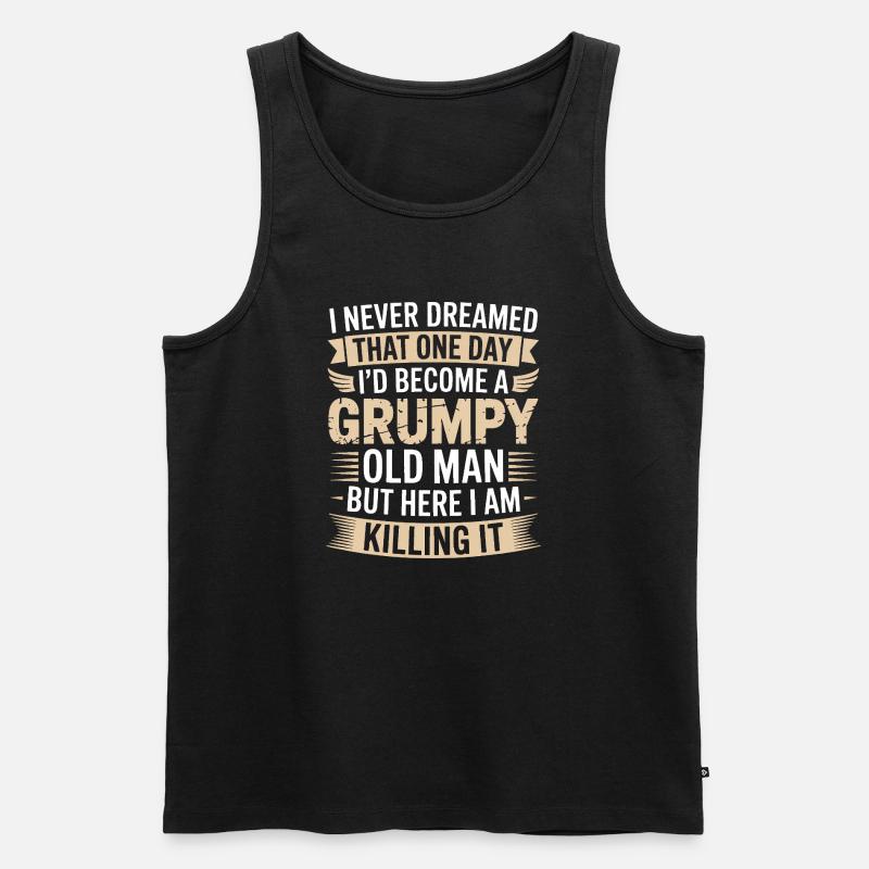 Grumpy Old Man Killing It - Men's Premium Organic Tank Top - black
