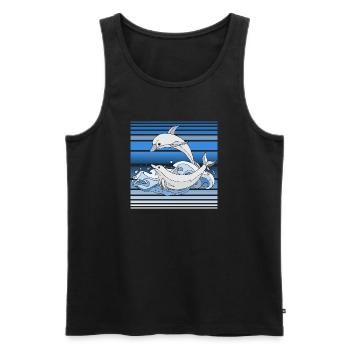 Dauphins - Débardeur bio Premium Homme - noir - Devant - Michal (187cm)