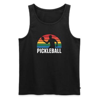 Silhouette du coucher de Pickleball - Débardeur bio Premium Homme - noir - Devant - Michal (187cm)