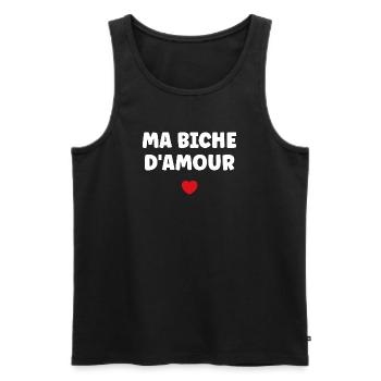My Red Heart Love Doe - Men's Premium Organic Tank Top - black - Front - Michal (187cm)