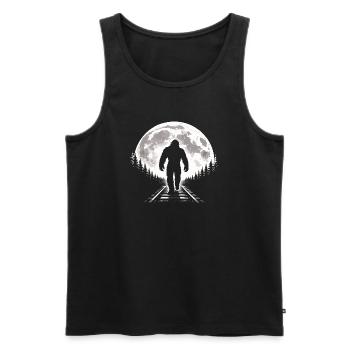 Bigfoot sur les voies ferrées - Débardeur bio Premium Homme - noir - Devant - Michal (187cm)
