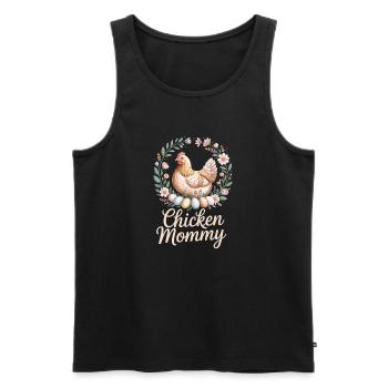 Poulet Maman Poulets Maman Maman Femme de fermier Fête des Mères Poulet pour la fête des mères - Débardeur bio Premium Homme - noir - Devant - AI Model Male 178 light (178cm)