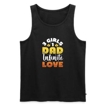 Dad father of three girls daughters - Men's Premium Organic Tank Top - black - Front - AI Model Male 178 light (178cm)