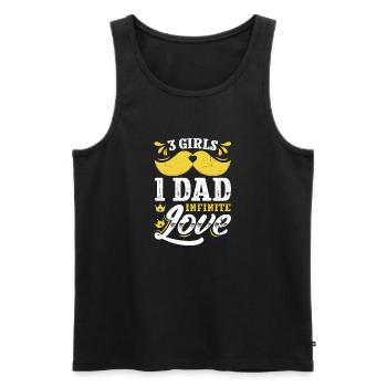 Dad father of three girls daughters - Men's Premium Organic Tank Top - black - Front - AI Model Male 178 light (178cm)