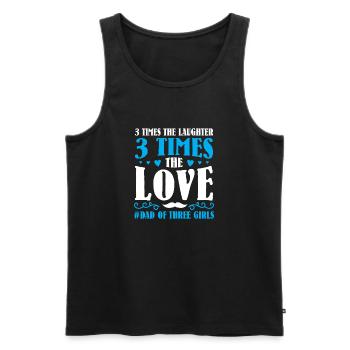 Dad father of three girls daughters - Men's Premium Organic Tank Top - black - Front - AI Model Male 178 light (178cm)