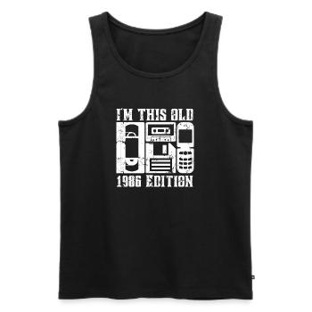 I'm This Old 1986 Edition Retro Design - Men's Premium Organic Tank Top - black - Front - AI Model Male 178 light (178cm)