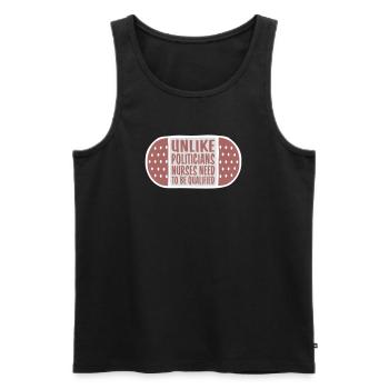 Unlike Politicians Nurses Need To Be Qualified - Männer Premium Bio Tank Top - Schwarz - Vorne - AI Model Male 178 light (178cm)