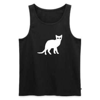 Silhouette de chat Cadeau Cadeau Amoureux des Chats - Débardeur bio Premium Homme - noir - Devant - Michal (187cm)